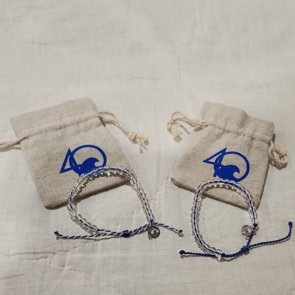 Jewelry - 4Ocean Blue and White Adjustable Bracelets & Bags- includes 2